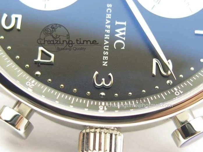 MIROTIME 0217 Modern Portuguese IW371404 ZF V3 1:1 Best Edition SS Black Dial On Black Leather Strap A 7267